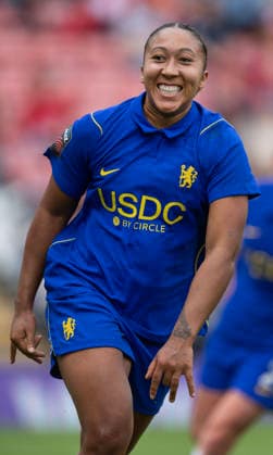 Manchester United, ManU v Chelsea FC - Barclays Women s Super League 2026 27 LEIGH, ENGLAND - SEPTEMBER 13: Lauren James of Chelsea celebrates scoring the third goal during the Barclays Women s Super League 2026 27 match between Manchester United and Chelsea FC at Progress with Unity Stadium on September 13, 2026 in Leigh, England. Lauren James Leigh Progress with Unity Stadium England United Kingdom Copyright: xVisionhausx 776552049