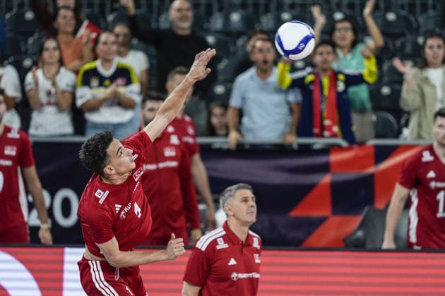Turkiye - Switzerland - CEV EuroVolley 2026 Men CLUJ, ROMANIA - SEPTEMBER 13: Kaan Gurbuz of Turkiye competes during the CEV EuroVolley 2026 Men s European Volleyball Championship Pool D match between Turkiye and Switzerland at BT Arena in Cluj, Romania, on September 13, 2026. Osmancan Gurdogan Anadolu Cluj Romania. Editorial use only. Please get in touch for any other usage.  Copyright: x2026xAnadoluxOsmancanxGurdoganx