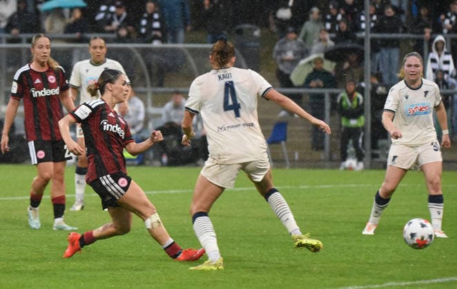 September 13, 2026, xhbx, Soccer Google Pixel Women s Bundesliga, Eintracht Frankfurt vs. TSG Hoffenheim, Goal scored: 4-2 goal by Ereleta Memeti, Eintracht Frankfurt Women s Team, Frankfurt am Main
