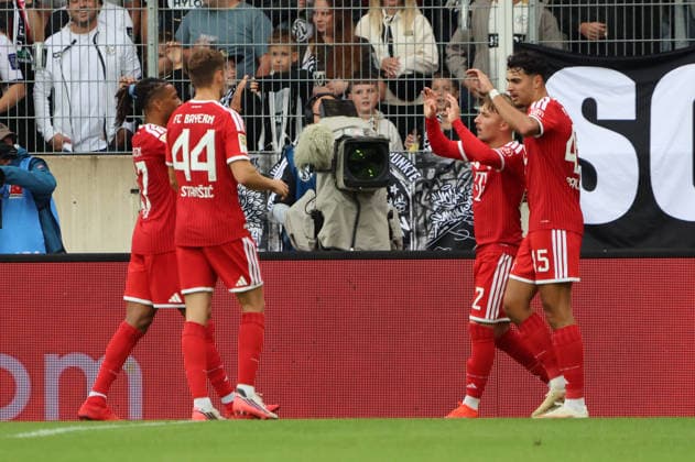 September 13, 2026, Soccer, Men s, Bundesliga 1, 2026–2027 Season, SV 07 Elversberg vs. FC Bayern Munich, goal celebration after the 0–1, goal scorer Lennart Karl, FC Bayern Munich, Elversberg, Ursapharm Arena an der Kaiserlinde, Saarland, Germany, DEU Copyright: xFabianxKleerx