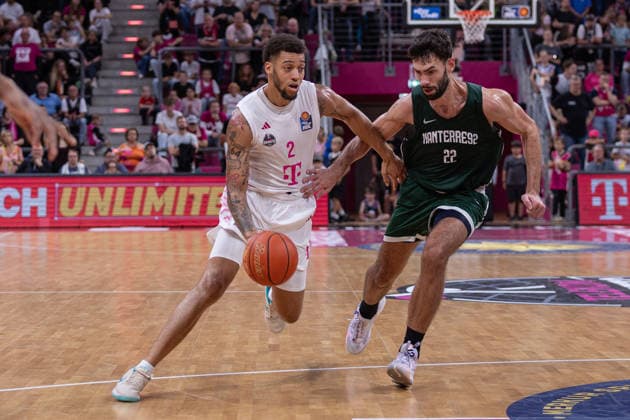Exhibition Game: Telekom Baskets Bonn vs. JSF Nanterre 92, September 13, 2026—Alijah Comithier (Telekom Baskets Bonn 2) vs. Lucas Dussoulier (JSF Nanterre 92) 22. Exhibition Game: Telekom Baskets Bonn vs. JSF Nanterre 92, September 13, 2026, Telekom Dome, Bonn Copyright: xBEAUTIFULxSPORTS Derixx