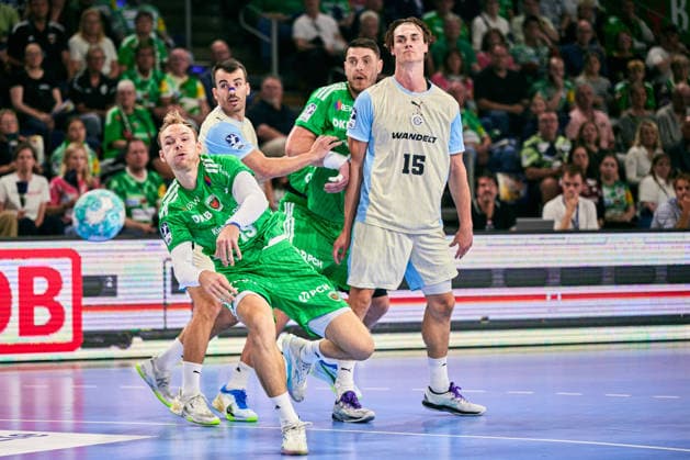 Mathias Gidsel, Fuechse Berlin, 19; Miro Schluroff, VfL Gummersbach, 15; GER; Fuechse Berlin vs. VfL Gummersbach, 1st Bundesliga, Opel HBL, 2026–27 season, Matchday 4, September 13, 2026 GER, Fuechse Berlin vs. VfL Gummersbach, 1st Bundesliga, Opel HBL, 2026–27 season, Matchday 4, September 13, 2026 Berlin Copyright: xClaudiusxRauch,xEibner-Pressefotox xClaudiusxRauchx EP_CRH