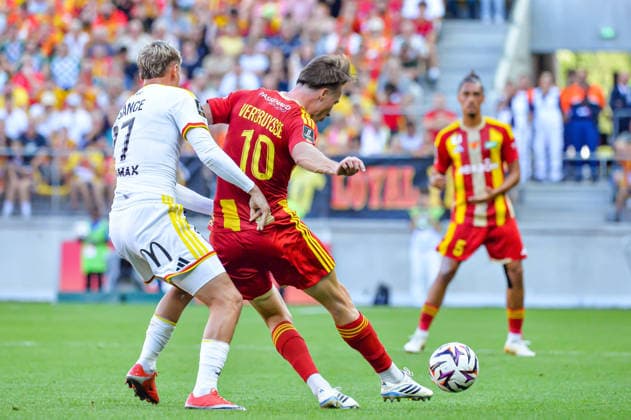 FOOTBALL : Le Mans FC vs RC Lens - Ligue 1 - JournÃ e 4- 13 09 2026 Jean Vercruysse (Le Mans FC) Michael Cuisance (RC Lens) Le MansFrance  Copyright: xBaptistexAutissierx