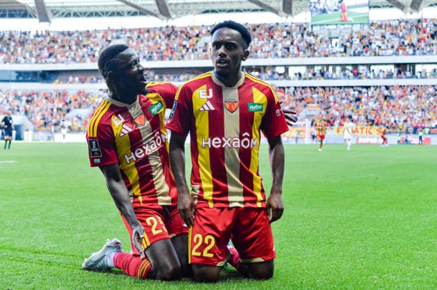 FOOTBALL : Le Mans FC vs RC Lens - Ligue 1 - JournÃ e 4- 13 09 2026 Joie des joueurs du Mans FC aprÃ s le but de Lucas Calodat (Le Mans FC) Le MansFrance  Copyright: xBaptistexAutissierx