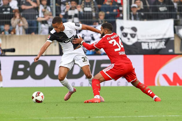 Jan Gyamerah of SV 07 Elversberg and Ismael Saibari of FC Bayern Munich battle for the ball during the Bundesliga 1 match between SV Elversberg and FC Bayern Munich at the Ursapharm Arena on September 13, 2026, in Spiesen-Elversberg, Germany Photo by Oliver Kaelke, DeFodi Images Jan Gyamerah of SV 07 Elversberg and Ismael Saibari of FC Bayern Munich battle for the ball during the Bundesliga match between SV Elversberg and FC Bayern Munich at Ursapharm Arena on September 13, 2026 in Spiesen-Elversberg, Germany. Photo by Oliver Kaelke, DeFodi Images. DFB and DFL regulations prohibit any use of photographs as image sequences and or quasi-video. Photo by Oliver Kaelke, DeFodi Images.