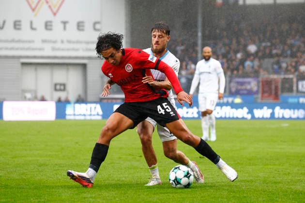 September 13, 2026, xavx, Soccer 3rd Division, SV Wehen Wiesbaden vs. SV Waldhof Mannheim, Ibrahim Ati Allah (SV Wehen Wiesbaden), Vincent Thill (SV Waldhof Mannheim), Wiesbaden