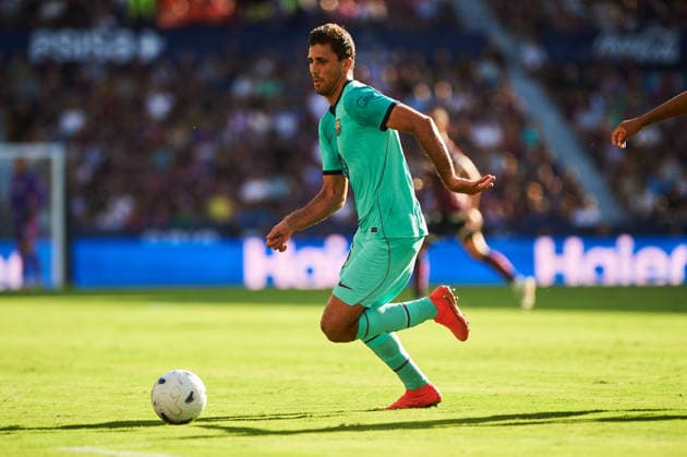 Rodrigo Hernandez of FC Barcelona during the LaLiga EA Sports match between Levante UD and FC Barcelona at Estadi Ciutat de Valencia on September 13, 2026, in Valencia, Spain