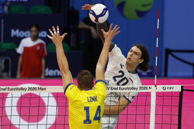 VOLLEYBALL - CEV Eurovolley Men - CEV Eurovolley 2026 - Preliminary Pool - Slovenia vs. Sweden Photo by IPA ABACAPRESS.COM88487106 - Nik Mujanovic 20 of Team Slovenia in action during the CEV Enel EuroVolley 2026 match between Slovenia and Sweden at PalaPanini on September 13, 2026, in Modena, Italy. Modena Italy  Copyright: xIPAxSport ABACAx