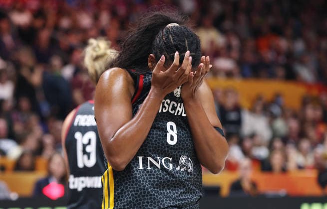 Nyara Sabally Disappointment Disappointment Sports Basketball FIBA World Cup Women s World Championship Third-Place Game 2026–2027 Season September 13, 2026 DBB Germany GER vs. Spain ESP