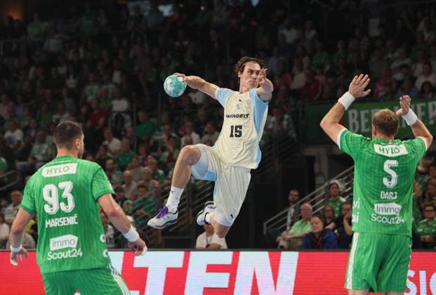 GER HBL 2026–2027 Season: Füchse Berlin vs. VfL Gummersbach, September 13, 2026, MAX SCHMELING HALLE, Berlin, Mijajlo MARSENIC, Füchse Berlin 93, Miro SCHLUROFF, VfL Gummersbach 15, Max DARJ, Füchse Berlin 5