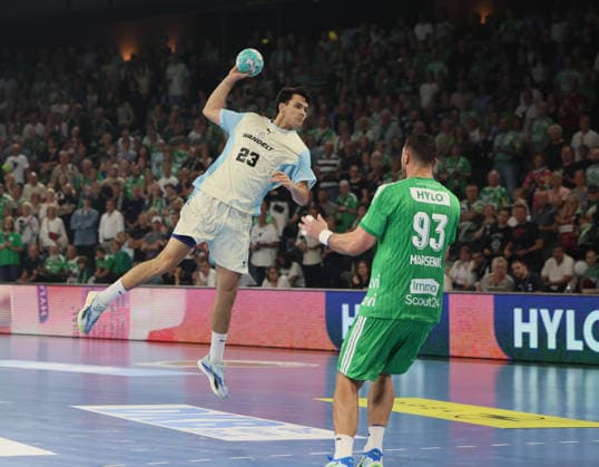 GER HBL 2026–2027 Season: Füchse Berlin vs. VfL Gummersbach, September 13, 2026, MAX SCHMELING HALLE, Berlin, Nikola ROGANOVIC, Füchse Berlin 23, Mijajlo MARSENIC, Füchse Berlin 93