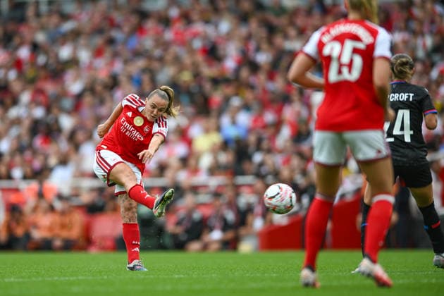 Georgia Stanway of Arsenal Women shoots during the Women s Super League match between Arsenal Women and Crystal Palace Women at the Emirates Stadium, London, England on 13 September 2026. Copyright: xPhilxHutchinsonx 45440041