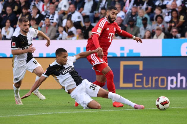September 13, 2026, Soccer, Men s, 1. Bundesliga, 2026–2027 Season, SV 07 Elversberg vs. FC Bayern Munich, Jan Gyamerah (SV 07 Elversberg), Ismael Saibari (FC Bayern Munich), Ursapharm Arena an der Kaiserlinde, Saarland, Germany (DEU) Copyright: xFabianxKleerx