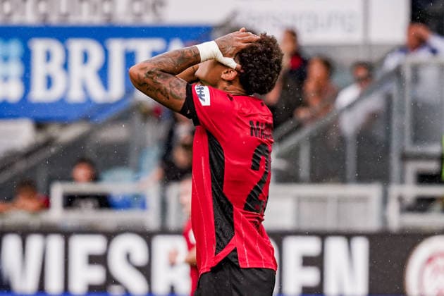 Germany Soccer Season 2026–2027, 3rd Division, Matchday 5, SV Wehen Wiesbaden vs. SV Waldhof Mannheim, Brita Arena, Wiesbaden, Roberto Massimo, SV Wehen Wiesbaden, 22 gestures, body language, emotion, Wiesbaden, Brita Arena, Germany Copyright: xBennetxLongx