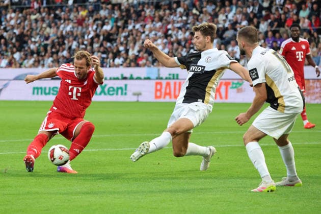 September 13, 2026, Soccer, Men s, Bundesliga 1, 2026–2027 Season, SV 07 Elversberg vs. FC Bayern Munich, shot on goal to make it 1–2, goal scorer Harry Kane, FC Bayern Munich, Elversberg, Ursapharm Arena an der Kaiserlinde, Saarland, Germany, DEU Copyright: xFabianxKleerx