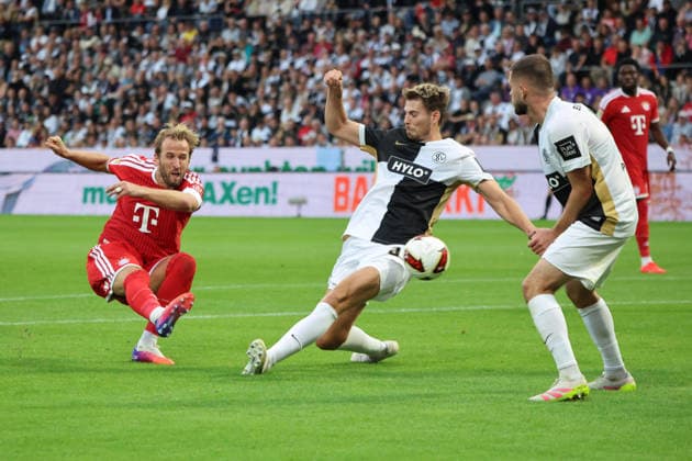 September 13, 2026, Soccer, Men s, Bundesliga 1, 2026–2027 Season, SV 07 Elversberg vs. FC Bayern Munich, shot on goal to make it 1–2, goal scorer Harry Kane, FC Bayern Munich, Elversberg, Ursapharm Arena an der Kaiserlinde, Saarland, Germany, DEU Copyright: xFabianxKleerx