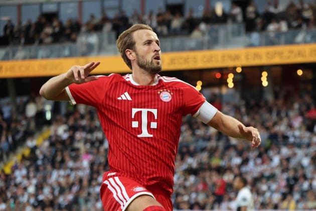 September 13, 2026, Soccer, Men s, Bundesliga 1, 2026–2027 Season, SV 07 Elversberg vs. FC Bayern Munich, celebration of the 1–2 goal, goal scorer Harry Kane, FC Bayern Munich, Elversberg, Ursapharm Arena an der Kaiserlinde, Saarland, Germany, DEU Copyright: xFabianxKleerx