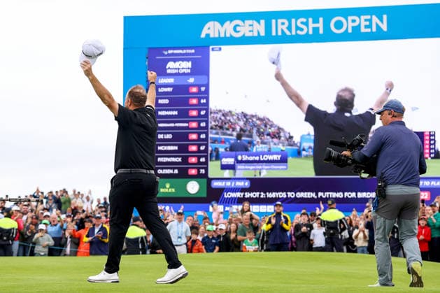 2026 Amgen Irish Open - Fourth Round, Trump International Golf Links, Doonbeg 13 9 2026 Shane Lowry celebrates after making a birdie on the eighteenth green and winning the Amgen Irish Open Shane Lowry celebrates after making a birdie on the eighteenth green and winning the Amgen Irish Open 13 9 2026  Copyright: xx BB2_2999