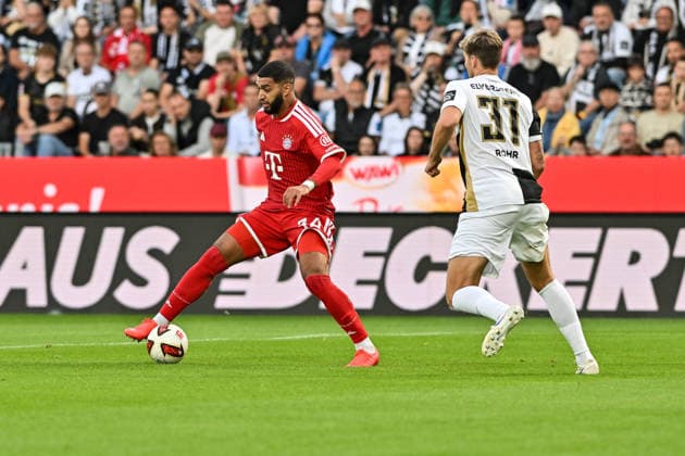 1 Bundesliga: SV Elversberg vs. FC Bayern Munich, September 13, 2026, ELVERSBERG, GERMANY, September 13: A duel between Ismael SAIBARI (FC Bayern Munich, 34) and Maximilian ROHR (SV Elversberg, 31) during the Bundesliga match between SV Elversberg and FC Bayern Munich on Matchday 3 at the Ursapharm Arena on Kaiserlinde. DFL REGULPROHIBIT ANY USE OF PHOTOGRAPHS AS IMAGE SEQUENCES AND OR QUASI-VIDEO Copyright: xBEAUTIFULxSPORTS Goldbergx