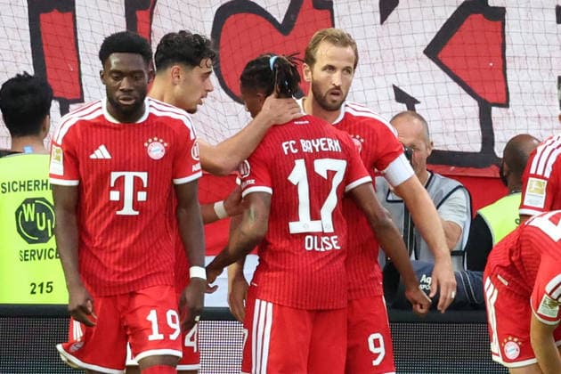 September 13, 2026, xrekx, Soccer 1. Bundesliga, SV Elversberg vs. FC Bayern Munich: Goal celebration after Harry Kane s goal (1-2) for FC Bayern Munich. DFL and DFB regulations prohibit any use of photographs as image sequences and or quasi-video. Elversberg