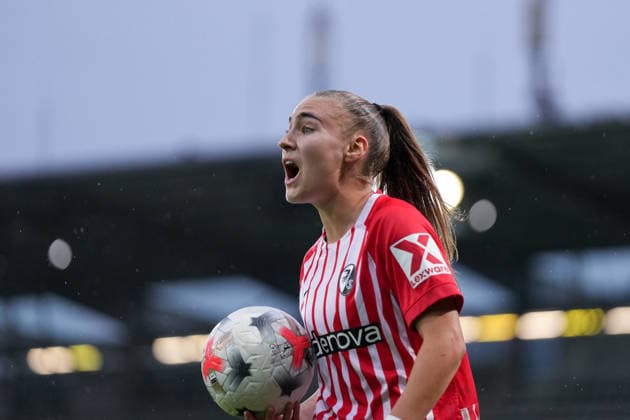 Alena Bienz, SC Freiburg, 08, Germany, Soccer, Google Pixel Women s Bundesliga, Matchday 4, 2026–2027, SC Freiburg vs. 1. FSV Mainz 05, September 13, 2026, Dreisamstadion, Freiburg, Dreisamstadion, Baden-Württemberg, Germany Copyright: xArnexAmbergx