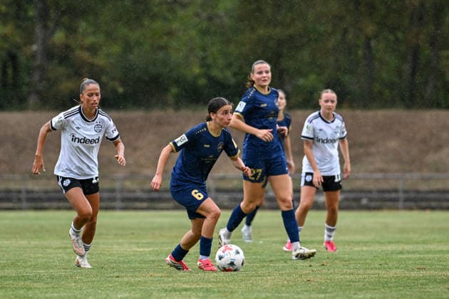 September 13, 2026, Soccer, Women s Bundesliga 2, 2026–2027, Matchday 6, SG 99 Andernach vs. Eintracht Frankfurt U20, Narjiss Ahamad 6, Andernach with the ball at her feet in midfield