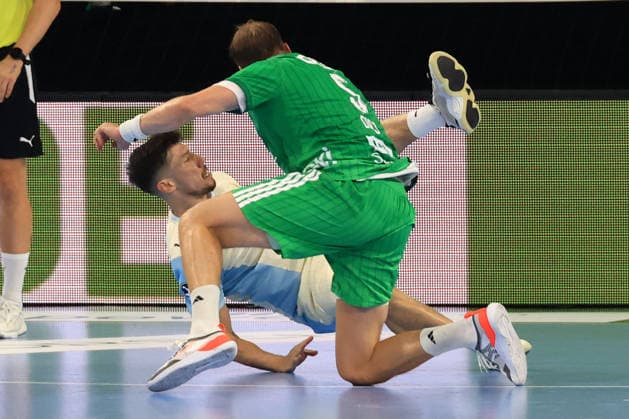 September 13, 2026, GER Germany, Handball, 1st Bundesliga, August 27, 2026, 2026–2027 Season, Berlin, Fuechse Berlin vs. Gummersbach Max Darj (Fuechse Berlin) 5, Ale Dujshebaev (VfL Gummersbach) 10 nordphoto GmbH Engler Berlin Max Schmeling Hall Berlin Germany Copyright: xNordphotox xEnglerx
