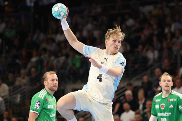 September 13, 2026, xBHAx, Handball, Opel HBL, 2026–2027 season, 1st HBL, Füchse Berlin vs. VfL Gummersbach, Max Schmeling Halle, Ellidi Snaer Vidarsson, VfL Gummersbach, No. 4 on offense, Berlin, German