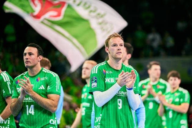 Mathias Gidsel (Fuechse Berlin), 19, and Arino Aitor (Fuechse Berlin), 14, celebrate their victory. GER, Fuechse Berlin vs. VfL Gummersbach, 1st Bundesliga, Opel HBL, 2026–27 season, Matchday 4, September 13, 2026, GER, Fuechse Berlin vs. VfL Gummersbach, 1st Bundesliga, Opel HBL, 2026–27 season, Matchday 4, September 13, 2026, Berlin Copyright: xClaudiusxRauch,xEibner-Pressefotox xClaudiusxRauchx EP_CRH
