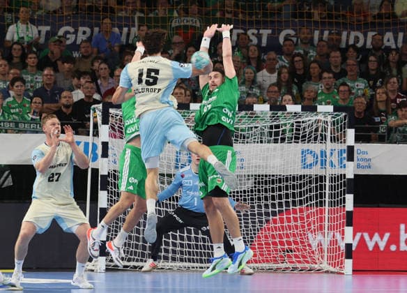GER HBL 2026–2027 Season: FÜCHSE Berlin vs. VfL Gummersbach, September 13, 2026, MAX SCHMELING HALLE, Berlin, Miro SCHLUROFF (VfL Gummersbach) 15, Schluroff s Whip