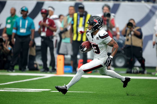 September 13, 2026, Houston, Texas, U.S: Houston Texans wide receiver Jaylin Noel (13) carries the ball on a kickoff return during the first quarter of the NFL, American Football Herren, USA regular season game between the Houston Texans and the Buffalo Bills at Reliant Stadium in Houston, TX on September 13, 2026. NFL 2026 - Buffalo Bills Vs Houston Texans  - ZUMAw137 20260913_aap_w137_035 Copyright: xErikxWilliamsx