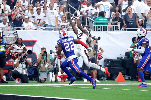 September 13, 2026, Houston, Texas, U.S: Houston Texans wide receiver Nico Collins (12) catches a pass during the first quarter of the NFL, American Football Herren, USA regular season game between the Houston Texans and the Buffalo Bills at Reliant Stadium in Houston, TX on September 13, 2026. NFL 2026 - Buffalo Bills Vs Houston Texans  - ZUMAw137 20260913_aap_w137_045 Copyright: xErikxWilliamsx