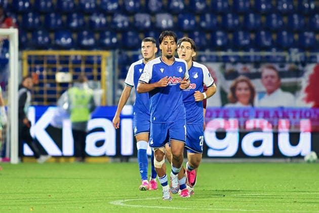 Goal for the 1-0 lead by Yasin Zor, TSG Hoffenheim II, 10 GER, TSG Hoffenheim II vs. Fortuna Cologne, Soccer, Matchday 5, 2026–2027 Season, 3. Liga, September 13, 2026. DFL and DFB regulations prohibit any use of photographs as image sequences and or quasi-videoVIDEO GER TSG Hoffenheim II vs. Fortuna Cologne, Soccer, Matchday 5, 2026–2027 Season, September 13, 2026, Hoffenheim Copyright: xEibner-Pressefoto JoergxHirschx EP_JHH