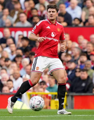 Manchester, England, 13th September 2026. Harry Maguire of Manchester United, ManU during the Manchester United vs Manchester City Premier League match at Old Trafford, Manchester. Picture credit should read: Andrew Yates Sportimage EDITORIAL USE ONLY. No use with unauthorised audio, video, data, fixture lists, club league logos or live services. Online in-match use limited to 120 images, no video emulation. No use in betting, games or single club league player publications. SPI_139_AY_MAN_UTD_MAN_CITY SPI-4993-0125