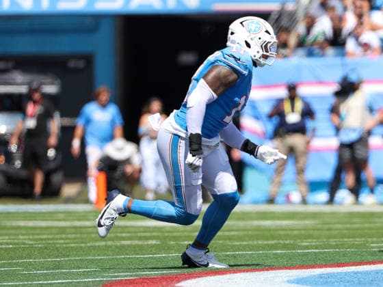 Sep 13, 2026; Nashville, TN, USA; Tennessee Titans defensive end Jermaine Johnson II (11) rushes in off the edge for pass rush coverage during the NFL, American Football Herren, USA regular season game between the New York Jets and Tennessee Titans at Nissan Stadium. Mandatory Credit: -Cal Media Nashville USA - ZUMAc04_ 20260913_zma_c04_046 Copyright: xStephenxFurstx