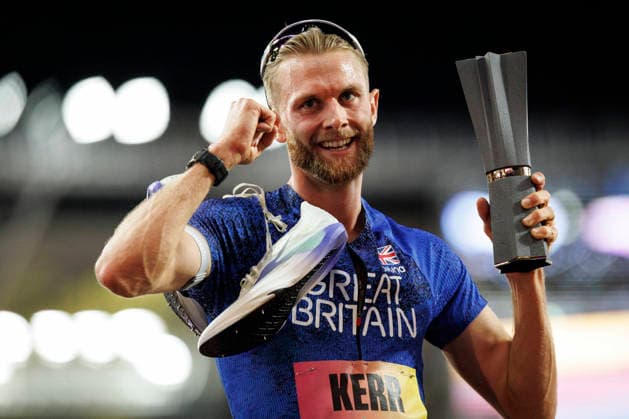 BUDAPEST, HUNGARY - SEPTEMBER 13, 2026: Josh KERR (GBR Great Britain 1500 Meter) presents the trophy during the World Athletics Ultimate Championship at Gyula Zsivotzky National Athletics Centre on September 13, 2026 in Budapest, Hungary. Hungary Copyright: xAxelxKohringx