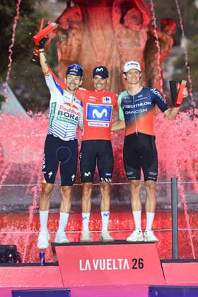13-09-2026 Vuelta A Espana; Tappa 21 Carrefour Granada - Granada; 2026, Movistar; 2026, Red Bull - Bora Hansgrohe; 2026, Decathlon - Cma Cgm; Mas, Enric; Roglic, Primoz; Gall, Felix; Granada; 