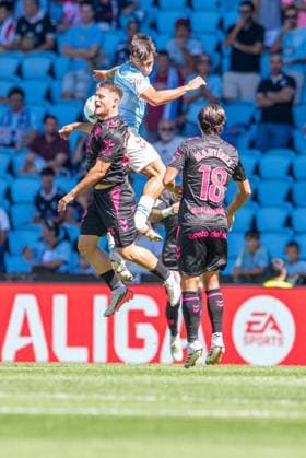 ESP LaLiga EA Sports RC Celta Vigo vs. Málaga CF Dani Lorenzo of Málaga and Miguel Roman of Celta during the LaLiga EA Sports match between RC Celta Vigo and Málaga CF played at Abanca Balaidos Stadium, Vigo, Pontevedra, on September 13, 2026, in Spain Spanish Soccer Copyright: xAgenciaxLOFx