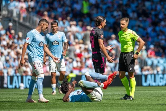 ESP LaLiga EA Sports RC Celta Vigo vs. Málaga CF Pablo Martínez of Málaga during the LaLiga EA Sports match between RC Celta Vigo and Málaga CF played at Abanca Balaidos Stadium, Vigo, Pontevedra, on September 13, 2026, in Spain. Spanish Soccer Copyright: xAgenciaxLOFx