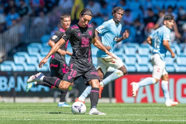 ESP LaLiga EA Sports RC Celta Vigo vs. Málaga CF Pablo Martínez of Málaga during the LaLiga EA Sports match between RC Celta Vigo and Málaga CF played at Abanca Balaidos Stadium, Vigo, Pontevedra, on September 13, 2026, in Spain. Spanish Soccer Copyright: xAgenciaxLOFx