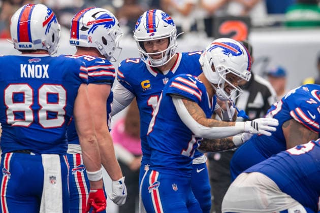 September 13, 2026: Buffalo Bills quarterback Josh Allen (17) celebrates his touchdown during a game between the Buffalo Bills and the Houston Texans in Houston, TX. .. CSM - ZUMAc04_ 20260913_zma_c04_055 Copyright: xTraskxSmithx