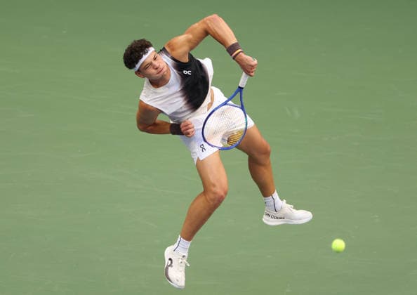 September 13, 2026, New York City, New York, USA: BEN SHELTON of USA during the match against A. Zverev of Germany in the menÃ¢â‚¬â ¢s final of Grand Slam tournament US Open. New York, USA. Tennis: Final US Open - Ben Shelton  - ZUMAc278 20260913_zsp_c278_014 Copyright: xMarcinxCholewinskix