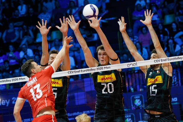 Slovakia™s Jakub Ihnat during a Men™s Euro pool A volleyball match between Italy and Slovakia in Modena, Italy - September 13, 2026  Copyright: xLucaxDiliberto LaPressex