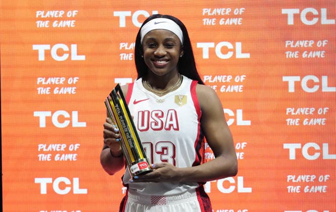 Jackie Young Player of the Match Sports Basketball FIBA World Cup Women s World Championship Final 2026-2027 Season September 13, 2026 France vs. USA