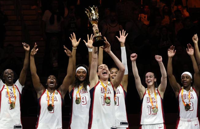Team USA Celebrates the World Championship Sports Basketball FIBA World Cup Women s World Championship World Cup Final 2026-2027 Season September 13, 2026 France vs. USA