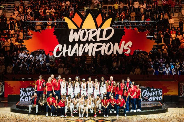 FIBA Women’s Basketball World Cup 2026: USA vs. France, September 13, 2026; Award Ceremony: USA, First Place, World Champions, World Champions, Winners’ Photo: Basketball, FIBA Women’s Basketball World Cup 2026, Final Round, Final, USA vs. France on September 13, 2026, at the Uber Arena, Berlin Copyright: xBEAUTIFULxSPORTS Tonhäuserx