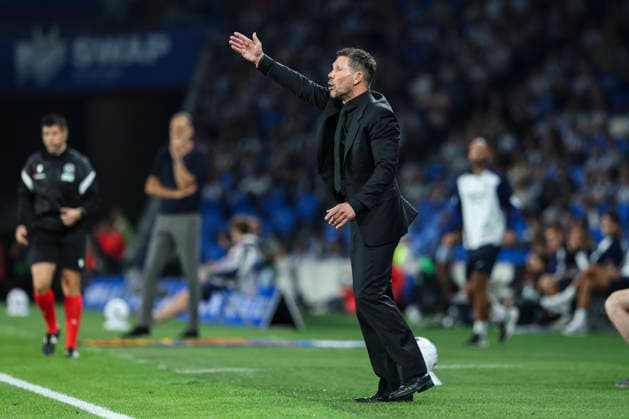 September 13, 2026, San Sebastian, Guipuzcoa, SPAIN: Diego Pablo Simeone, head coach of Atletico de Madrid gestures during the Spanish league, LaLiga EA Sports, football match played between Real Sociedad and Atletico de Madrid at Reale Arena stadium on September 13, 2026, in San Sebastian, Spain. Real Sociedad V Atletico De Madrid - LaLiga EA Sports  - ZUMAa181 20260913_zaa_a181_326 Copyright: xIrinaxR.xHx