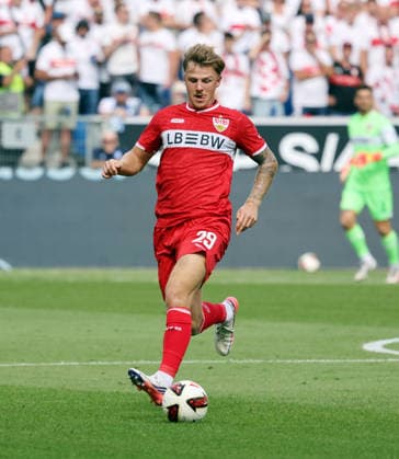 September 12, 2026 TSG 1899 Hoffenheim vs. VfB Stuttgart Germany, Sinsheim, September 12, 2026, Soccer, Bundesliga, 2026–2027 season, TSG 1899 Hoffenheim vs. VfB Stuttgart, Finn Jeltsch, VfB Stuttgart