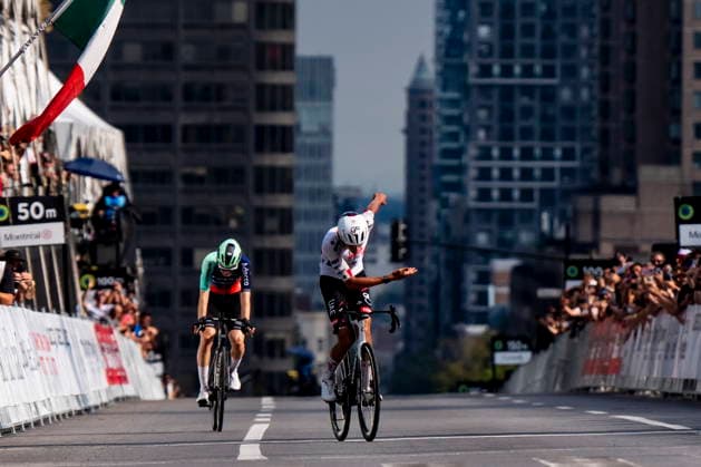 September 13, 2026, Montreal, Pq, CANADA: Isaac del Toro, of Mexico, riding for UAE Team Emirates XRG celebrates after racing to the finish ahead of Paul Seixas, of France, racing for Decathalon CMA CGM Team during the Grand Prix Cycliste de Montreal on Sunday, Sept. 13, 2026. Canada News - September 13, 2026 - ZUMAc35_ 20260913_zaf_c35_050 Copyright: xChristopherxKatsarovx