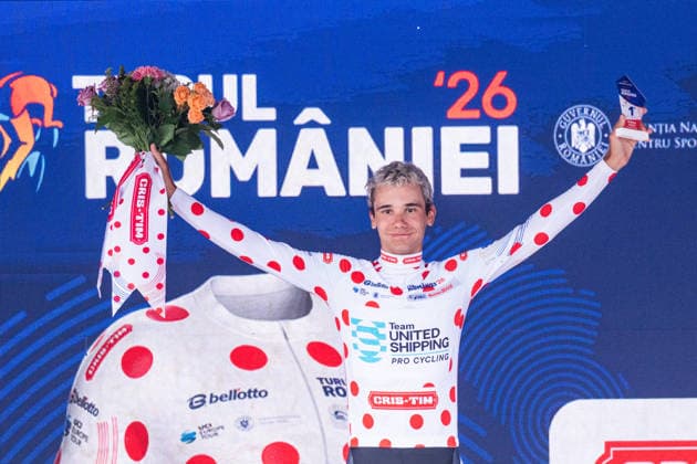 September 13, 2026, CYCLING TOUR OF ROMANIA, Stage 5 Bucharest Circuit 100 km, Bucuresti VAS Barnabas, from TEAM UNITED SHIPPING UNGARIA - UCI Continental Team, winner of the Final Points Classification (Polka-dot jersey) at the award ceremony.